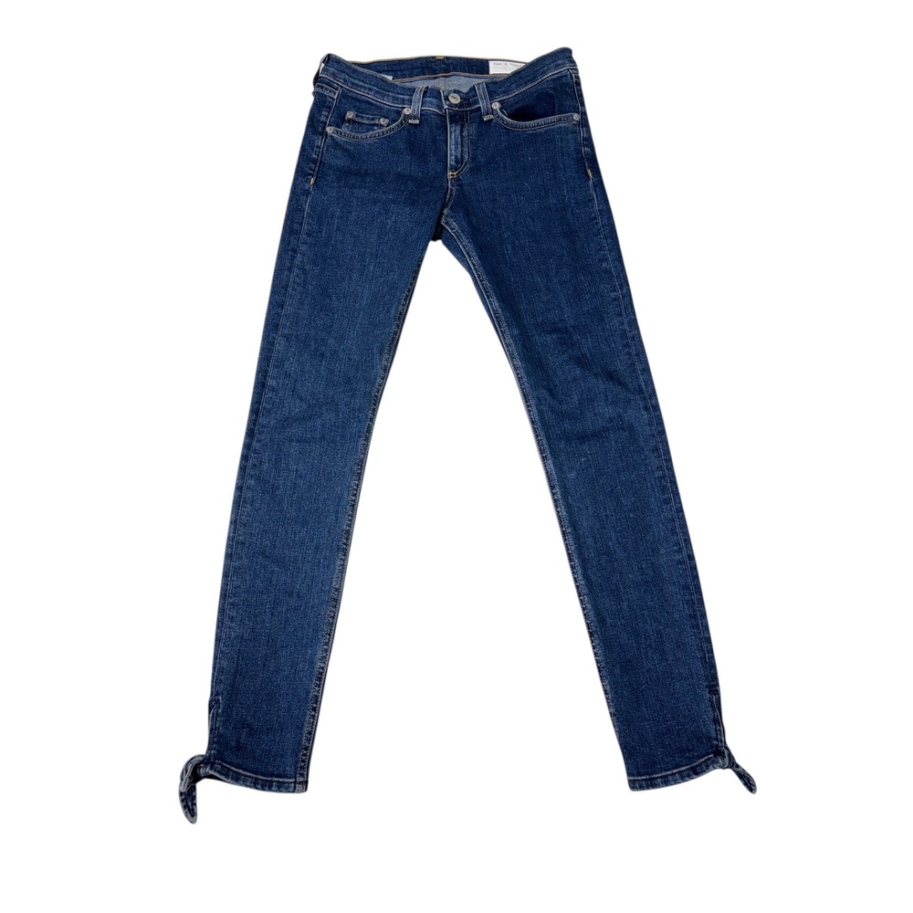 rag & bone Women's Stevie Ankle Tie Capri Jeans Size 25x27 Paz Bow Detail Skinny